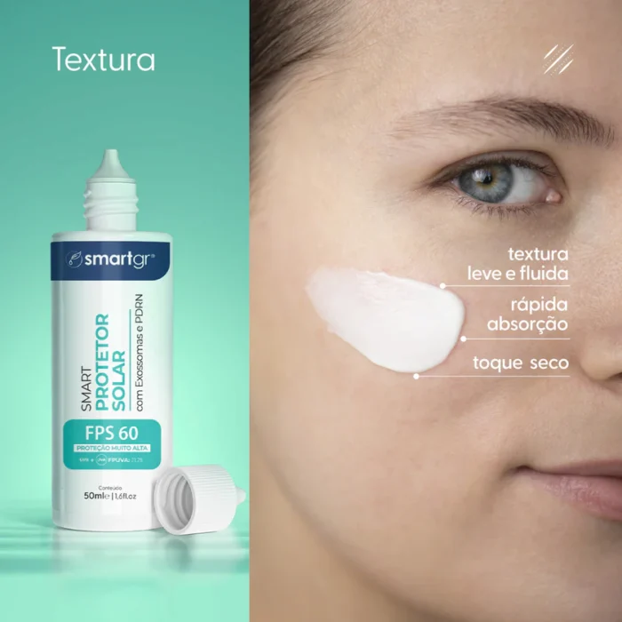 Smart - protetor solar fluído FPS 60 c/ exossomos e pdrn